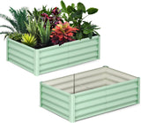 Garvee Letto Da Giardino Rialzato In Acciaio Zincato 183x91x30cm Verde Per Orto Esterno E Fioriere - Green