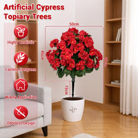 Alberi artificiali Garvee di begonia lavanda da 23'', in materiale PE resistente ai raggi UV e alle intemperie, con picchetto per giardino e terrazza, colore verde