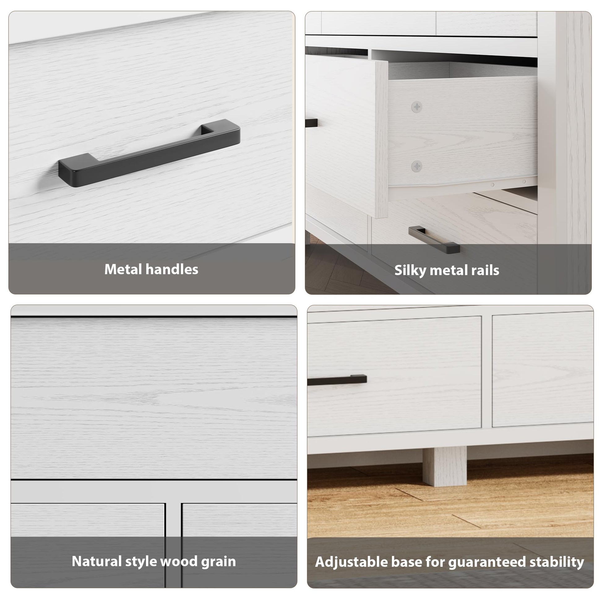 Cassettiera Garvee con 7 cassetti, legno, maniglie in metallo, stile moderno, per camera da letto e soggiorno, robusta e sicura