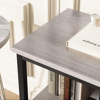 Mobile TV Garvee da 50 pollici, mobiletto TV compatto per soggiorno, 2 cassetti, legno grigio, cassetti neri, consolle TV in stile cassettiera, camera da letto