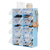 Garvee Organizer Scarpe 6 Ripiani Espandibile 24 Paia Con 2 Ganci, Design Salvaspazio Slim, Plastica PP Resistente, Per Ingresso E Armadio - Blue