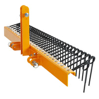 Garvee Rastrello Paesaggistico Heavy Duty 60" con 26 Denti a Molla in Acciaio Verniciato Giallo, Attacco a 3 Punti, Pulizia Giardini e Prati, Universale