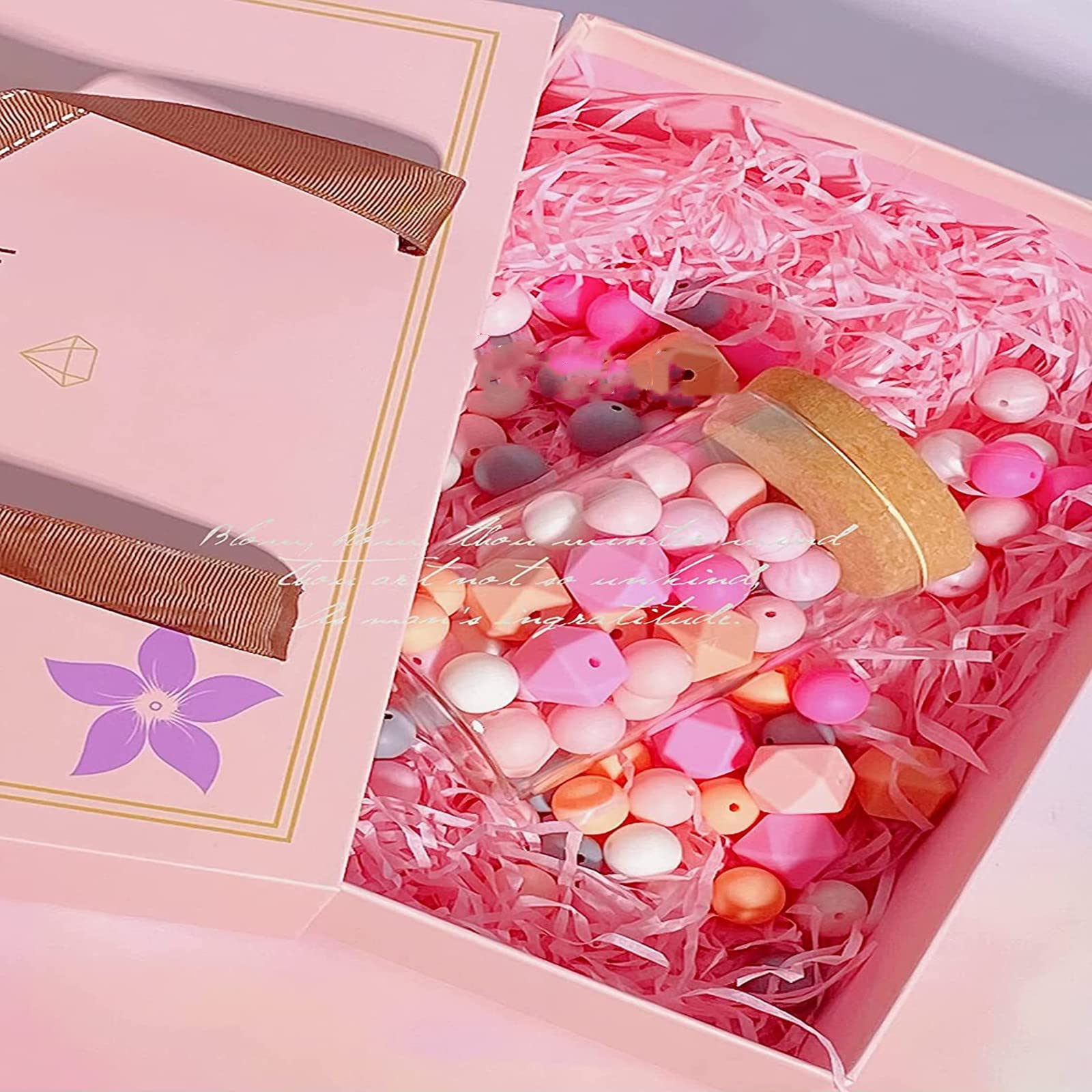 Set di perline in silicone Garvee da 95 pezzi, colori assortiti, con 80 perline rotonde (15 mm) e 15 perline poligonali (17 mm) per gioielli fai da te e portachiavi, con cavo da 2 m