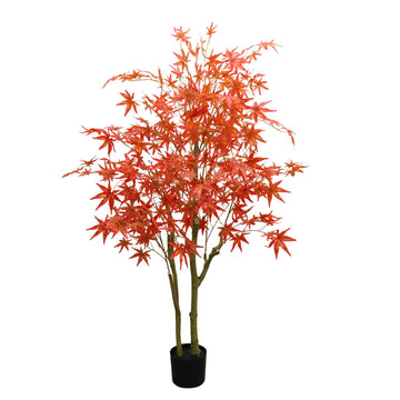 Albero di acero artificiale Garvee da 150 cm, foglie autunnali, foglie in silicone, vaso di plastica, decorazione versatile per la casa e la festa