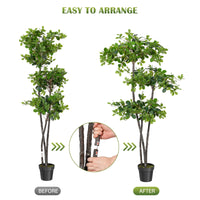 GARVEE Albero di ulivo nero artificiale 180 cm – Resistente ai raggi UV, non richiede manutenzione ed elegante per soggiorno, ufficio e decorazioni esterne