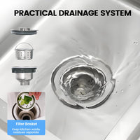 Lavello in acciaio inox Garvee da 47 pollici a doppia vasca - 119x46x81 cm, ampia superficie di lavoro con due vasche per cucine esigenti e famiglie numerose.