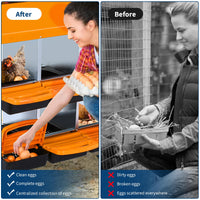 Nido per polli Garvee a 2 piani con 8 scomparti, in metallo, tetto impermeabile, base antiscivolo, arrotolabile per pollaio e pollame, robusto, pratico, ventilato