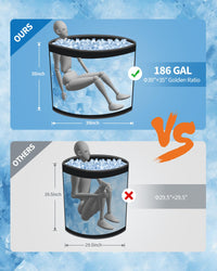 Vasca da bagno ghiacciata Garvee per atleti, XXL, 186 galloni, PVC di grado militare, coperchio isolato, portatile, per fitness e svago, compatibile con refrigeratori d'acqua