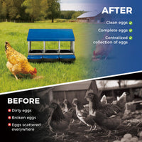 Nido per polli Garvee a 3 fori, in metallo, antiruggine, vassoio rimovibile per pollaio, fattoria