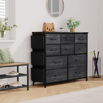 Cassettiera in tessuto GARVEE con maniglie, adatta per camere da letto, cassettiera a 10 cassetti, cassettiera in tessuto con robusta struttura in acciaio per camere da letto e soggiorni