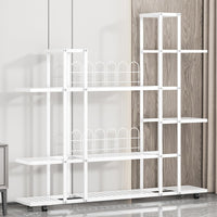 Garvee Plant Stand Mensola angolare con ruote Robusto ferro impermeabile per soggiorno Balcone Giardino Nero