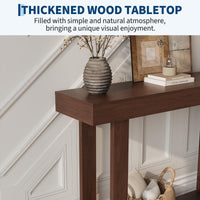 Tavolo consolle in legno Garvee da 46" stretto in stile fattoria per corridoio e soggiorno, finitura biondo naturale