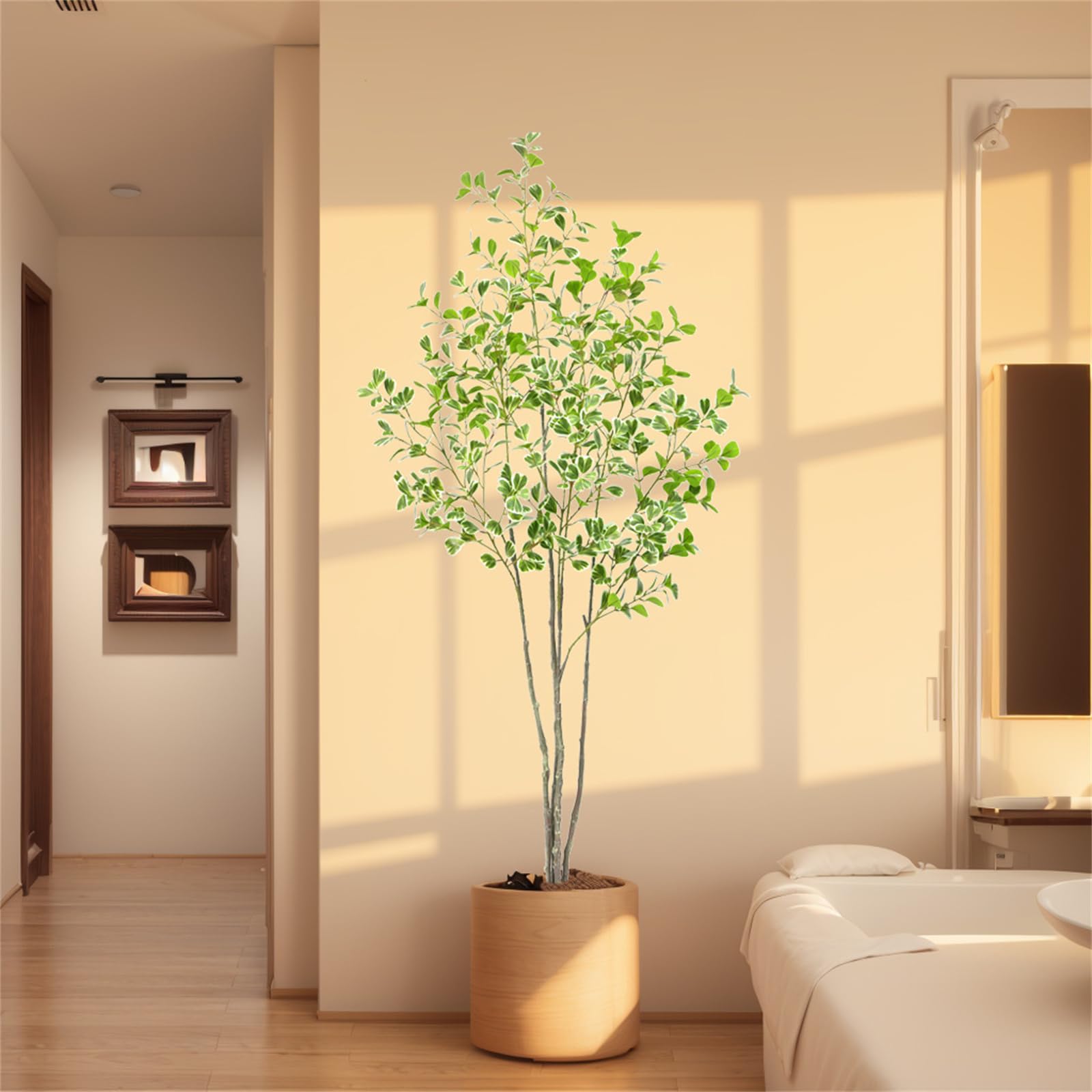 Albero di ficus artificiale Garvee da 5 piedi con rami regolabili e vaso stabile per la decorazione di casa e ufficio, facile da pulire, consistenza realistica, verde