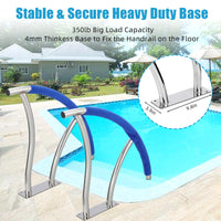 Corrimano per piscina Garvee, 2 pezzi, 30"x30", acciaio inossidabile 304, antiruggine, copertura maniglia blu, per piscine interrate, robusto