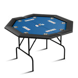 Garvee Tavolo Poker Ottagonale 8 Giocatori con Portabicchieri Profondi, Bordo Imbottito, Gambe Pieghevoli, Poliestere e PVC, Verde, 119x119x75 cm