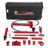 Garvee Kit Martinetto Idraulico Porta Power 10 T con Pompa Ram, Tubo Olio 1.4 m, Valigetta Ruote HDPE per Auto e Officina