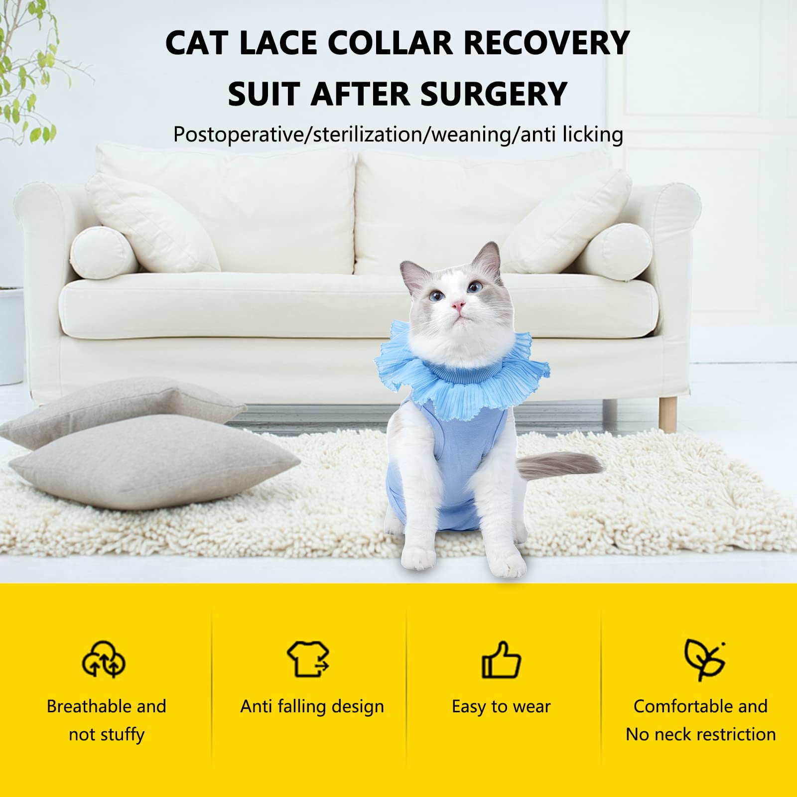 Garvee Tuta Recupero Gatto Body Post-Operatorio Protezione Wound Care Cotone Regolabile Verde S - Comfort e Protezione per la Guarigione