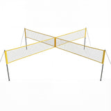 Garvee Set Gioco Pallavolo 4 Square 4,3 m Rete Regolabile 3 Altezze Ferro PE Outdoor Portatile Spiaggia Giardino