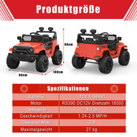 Garvee 12V Kids Electric Off-Road Car Rossa con Telecomando e Bluetooth – SUV Robusto per Bambini e Bambine dai 3 Anni in su
