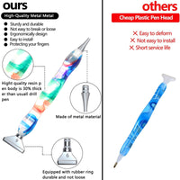 Garvee Diamond Painting Set di penne con punta in acciaio inossidabile, 6 colori, adesivo, design ergonomico per lavori di precisione, strumento per pittura 5D