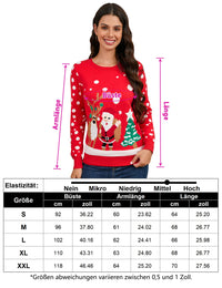 Maglione natalizio da donna Garvee, elegante girocollo a maniche lunghe multicolore