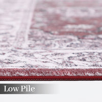 Tappeto vintage Garvee morbido e lavabile per camera da letto e soggiorno 160x230 cm rosso antiscivolo a pelo corto