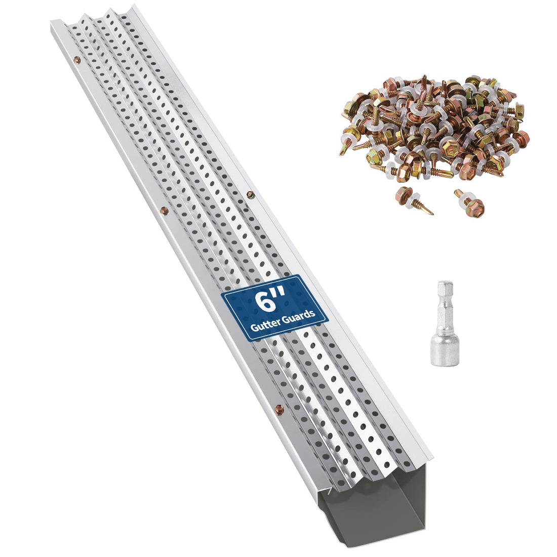 Protezione per grondaia Garvee da 5 pollici, 50 piedi, in alluminio antiruggine, a tre strati, per giardino e casa