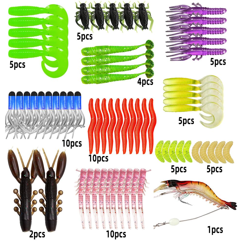 Garvee 301PCS Scatola porta esche da pesca con esche, ami, taglia-lenza per spigole, trote e salmoni