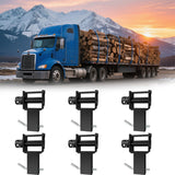 Garvee Supporto per Verricello con Tasche per Rimorchio Capacità 7260 kg, 4 Fori, Acciaio Robusto Nero, Per Rimorchi Piattobed Camion - 6 Pack