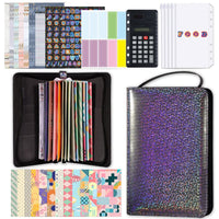 GARVEE Budget Planner A6 Raccoglitore ad anelli multifunzionale con scomparti per denaro con cerniera Organizzatore per budget e risparmio