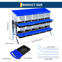 Nido per polli Garvee a 2 livelli - Con 10 scomparti, metallo, tetto impermeabile, base antiscivolo, arrotolabile per pollaio
