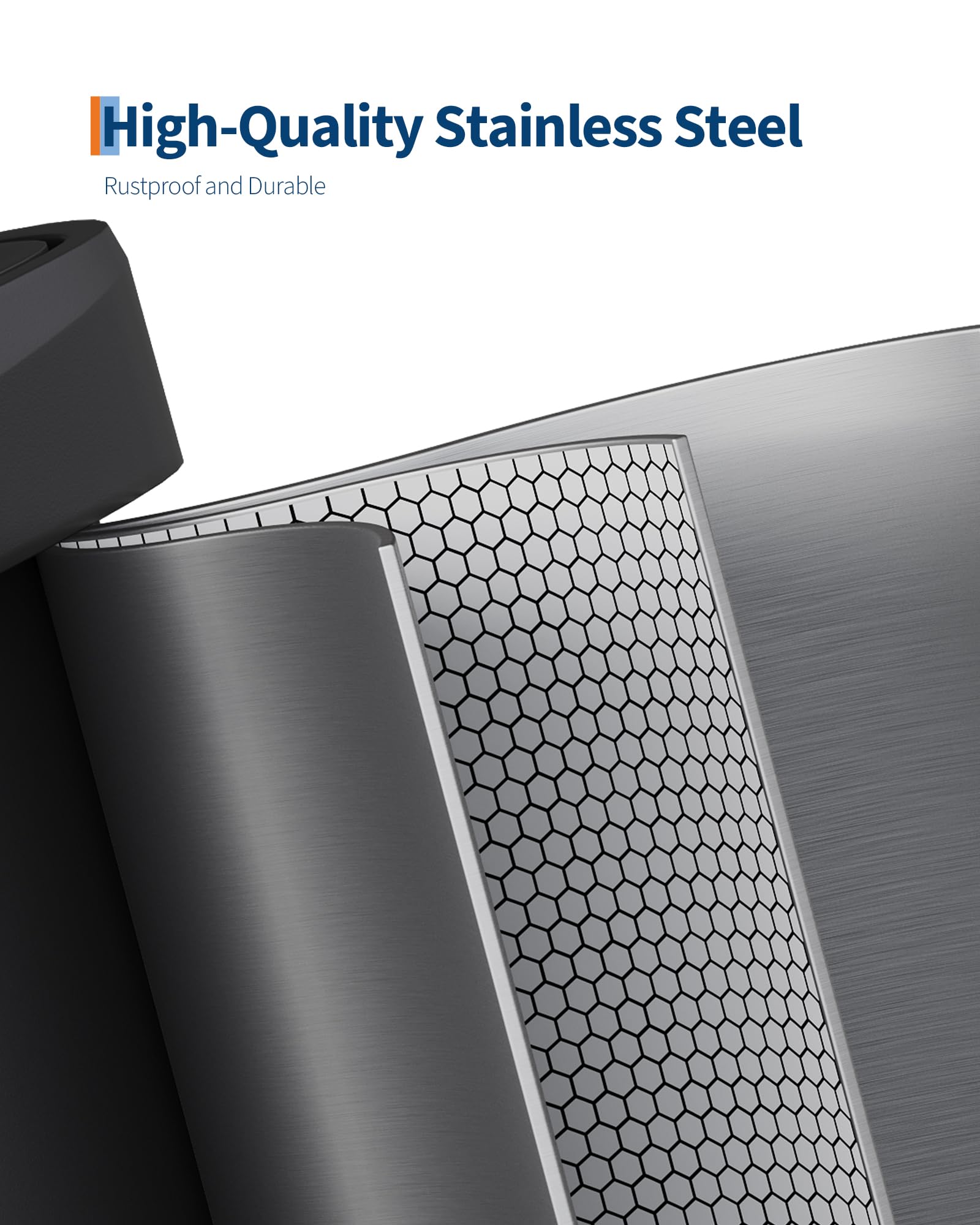 Pattumiera Garvee in acciaio inox da 21 galloni/80 litri con coperchio per cucina e ufficio, argento, antiruggine, chiusura ammortizzata, compatta