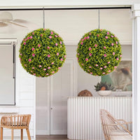 Garvee Artificial Bosso Balls 22,4 pollici Set da 2 pezzi Materiale PE resistente alle intemperie e senza manutenzione per giardino e matrimonio Verde