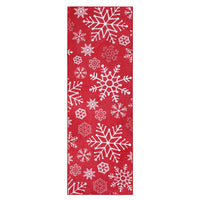 Tappeto natalizio Garvee Soft con motivo a fiocchi di neve, lavabile, antiscivolo per corridoio e cucina, 60x230 cm, rosso
