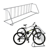 Garvee Portabici da Pavimento per 9 Biciclette in Acciaio Industriale con Base Pesante 181 kg, Design Verticale, Verniciatura Marina, Uso Esterno e Garage - Grey