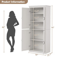 Mobile dispensa Garvee da 70" con ante e ripiani regolabili per cucina e soggiorno, in legno MDF P2, robusto, antiribaltamento, tonalità legno neutro