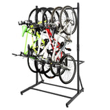 Portabiciclette Garvee Autoportante per 5 Biciclette, Altezza Regolabile, Acciaio Nero per Garage