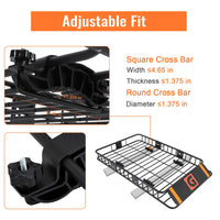 Portapacchi Garvee da 64x39 pollici in acciaio antiruggine per auto e SUV, campeggio e viaggi, espandibile, capacità 200 libbre