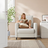 Divano Garvee da 33,9" in ciniglia con anima a molle insacchettate da 7,5" per soggiorno e camera da letto, beige compatto