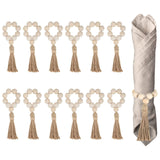 Garvee Rond De Serviette De Table Holz Mit Pompons Natürlich Jute Für Hochzeit & Festive Occasions 12stück Set