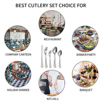 Set di posate Garvee da 20 pezzi in argento per 4 persone, acciaio inossidabile, design a scacchi, lucidato a specchio, lavabile in lavastoviglie, cucina e ristorante, argento