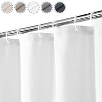 Garvee Flachs Leinen Duschvorhang 240GSM Schweres Gewebe Weiß 180x200 cm Hotelstil Mit Haken Badezimmer
