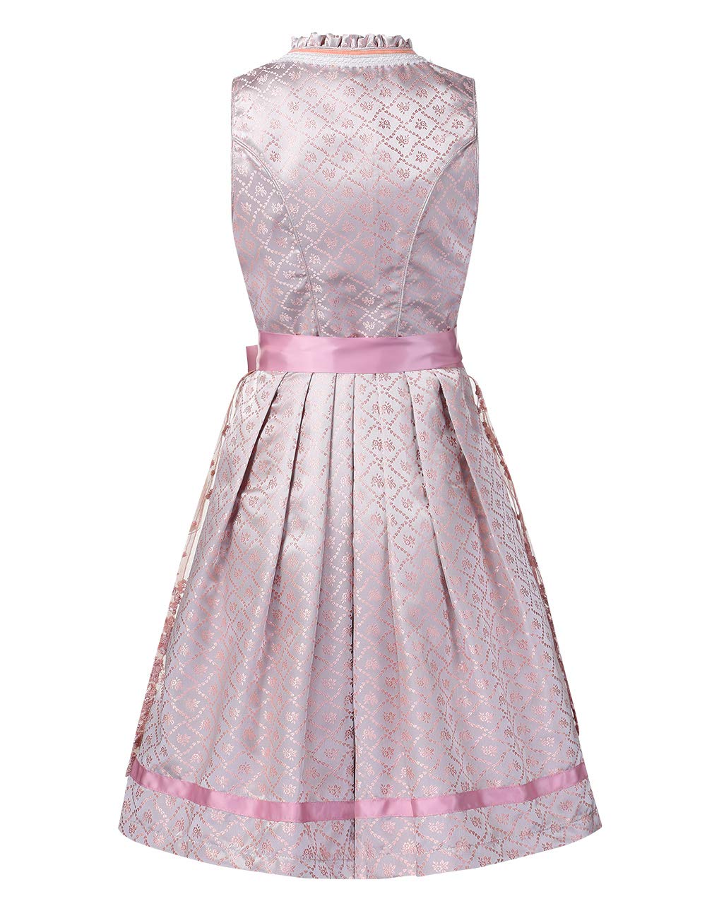 Garvee Dirndl Abito tradizionale da donna con grembiule in pizzo per l'Oktoberfest, rosa, taglia 36, design elegante