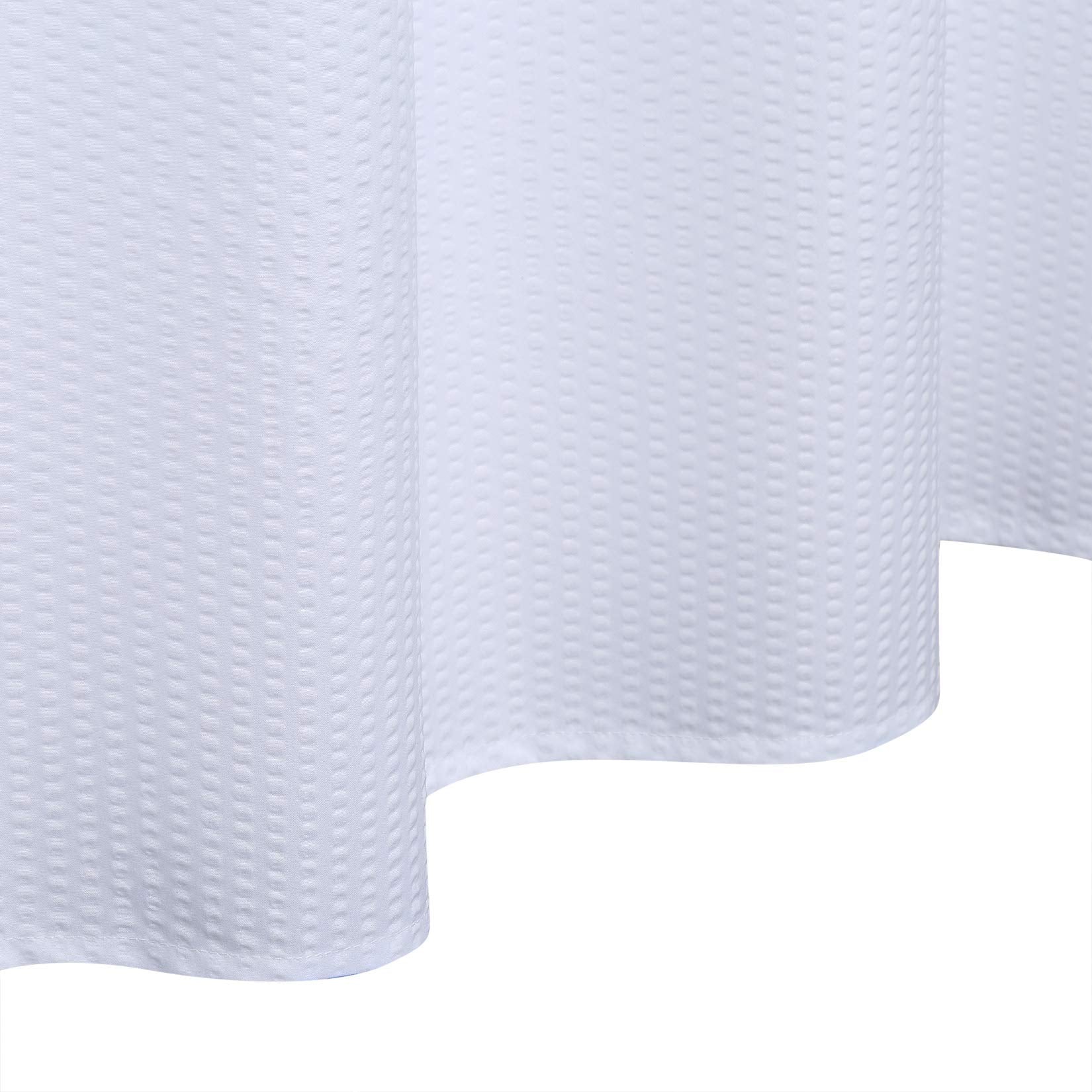 Tenda da doccia in microfibra Garvee, idrorepellente, bianca, 72x72 pollici, per bagno, goffrata