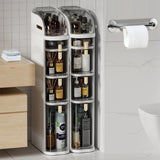 Mobiletto portaoggetti sottile per il bagno Garvee con cassetti e scatola per fazzoletti, impermeabile, in plastica, con ruote, per piccoli spazi, cucina, bagno, soggiorno, stretto
