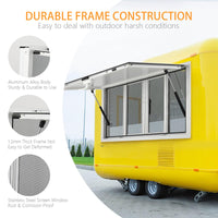 Finestra per food truck in alluminio Garvee Concession Window 36"x24" con 4 finestre scorrevoli e tenda da sole, telaio in acciaio inossidabile, maniglia di sicurezza, ideale per food truck