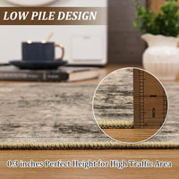 Tappeto vintage lavabile Garvee 80x150cm, antiscivolo, morbido, color cammello, per soggiorno, camera da letto, cucina, corridoio