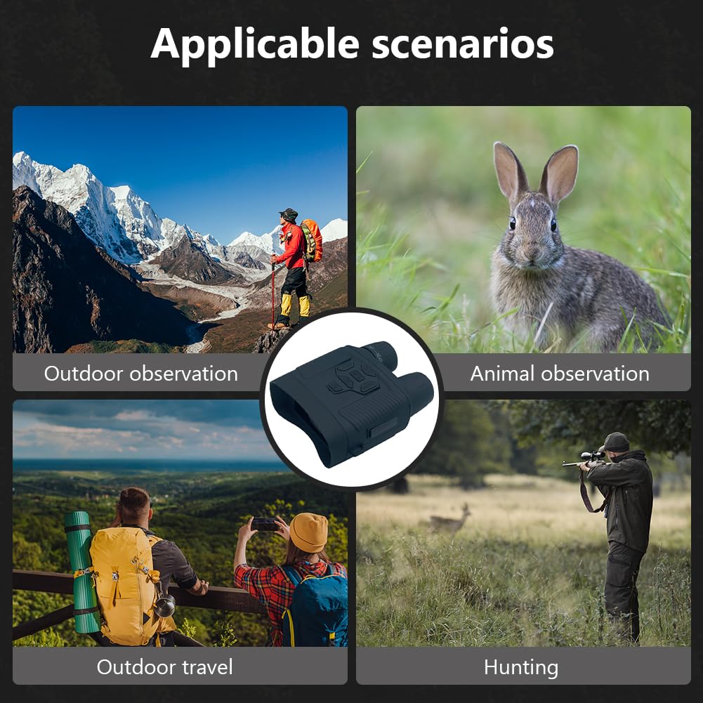 Dispositivo per la visione notturna Garvee 4K 36MP Binocolo a infrarossi per campeggio e caccia, schermo da 3 pollici, nero