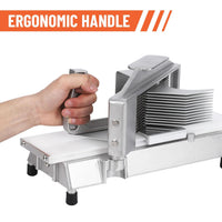 Affettatrice per pomodori Garvee da 10 mm in acciaio inossidabile, utensile da cucina con base antiscivolo per fette di pomodoro uniformi in ristoranti, mense e cucine domestiche