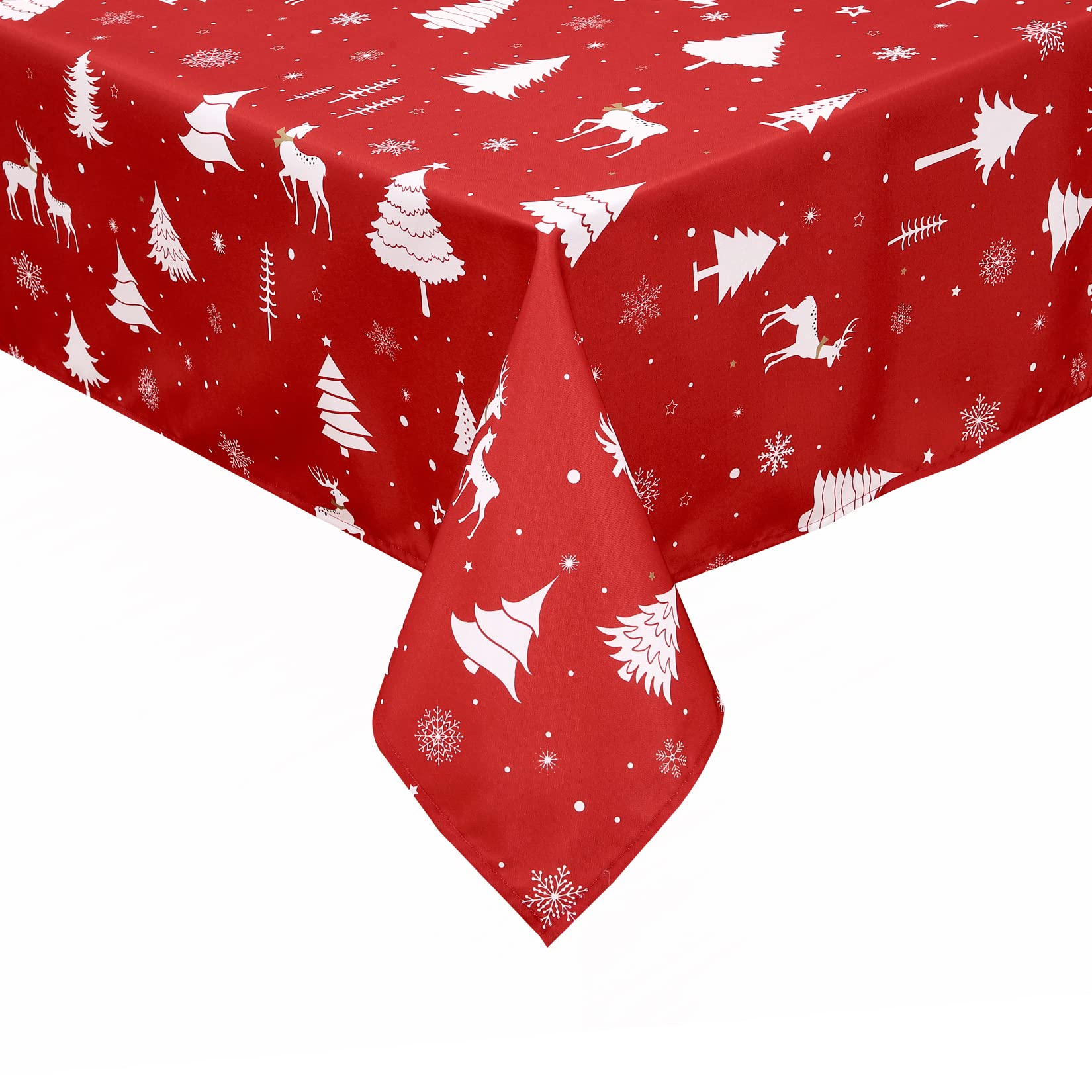 Tovaglia natalizia rettangolare Garvee con motivo a cervo, impermeabile, lavabile, in poliestere, decorazione per feste, 137x275 cm, per cucina e sala da pranzo
